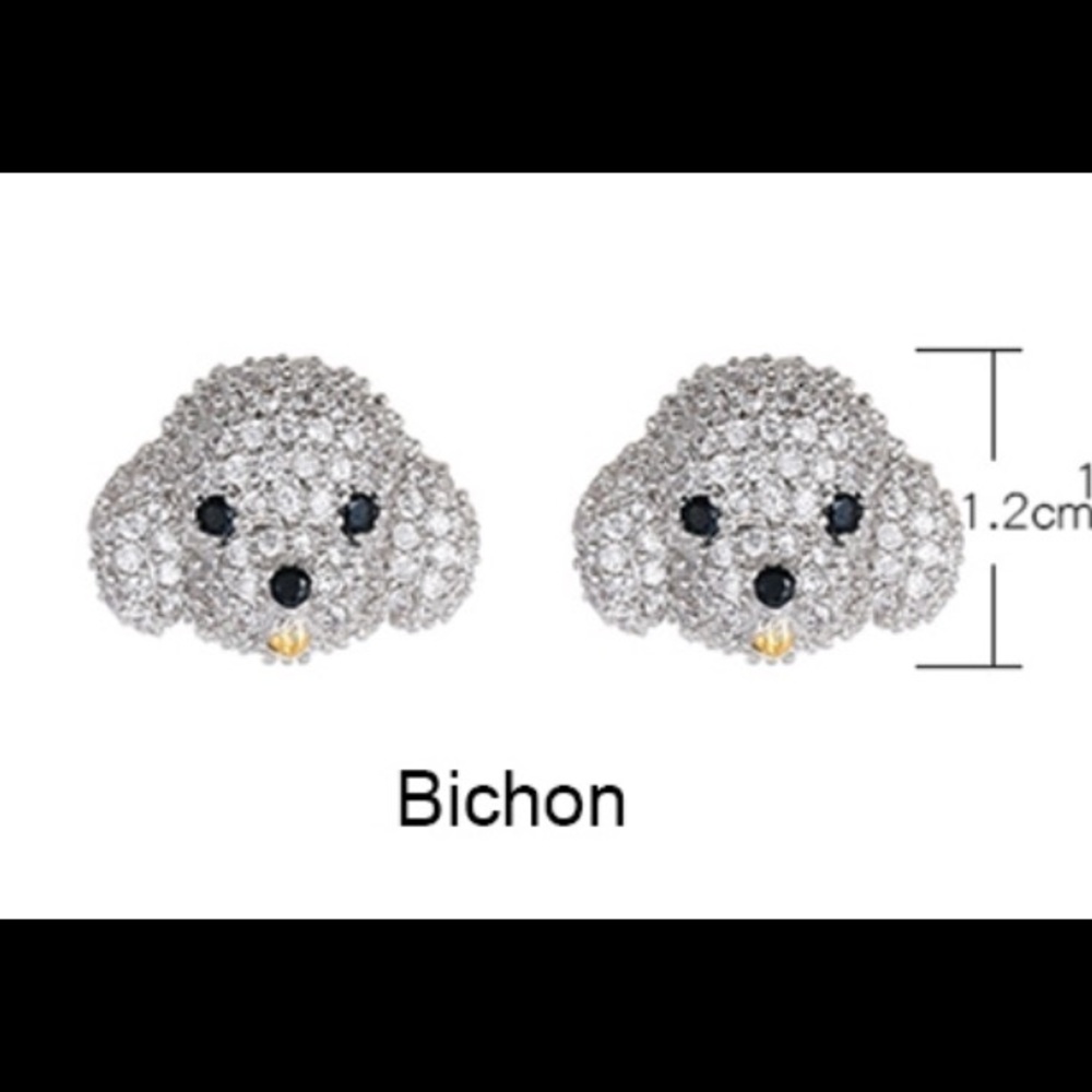 (V2) Bichon Earrings - Picture 2 of 8